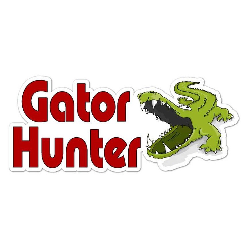 Gator Hunter, Vinyl Decal Sticker, Indoor Outdoor, 3 Sizes, #8281