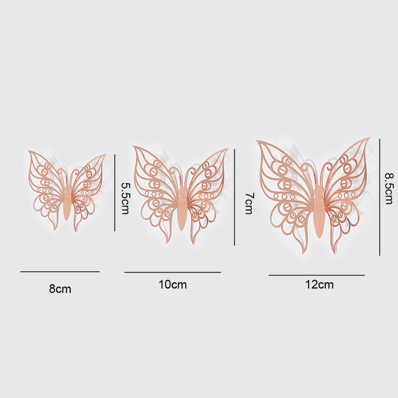 12x 3D Butterfly Wall Stickers Art Decoration Metallic Mural Wall Door Decals gallery