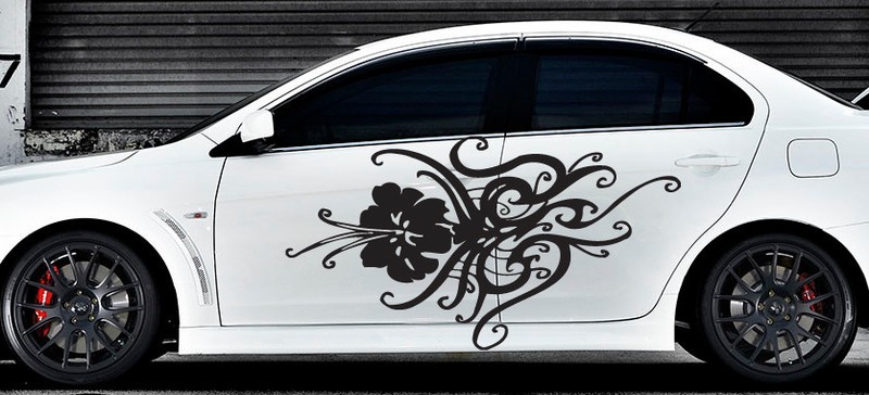 Wall Sticker Vinyl Car Floral Boat Vinyl Graphics Decal Left & Right Side (z979)