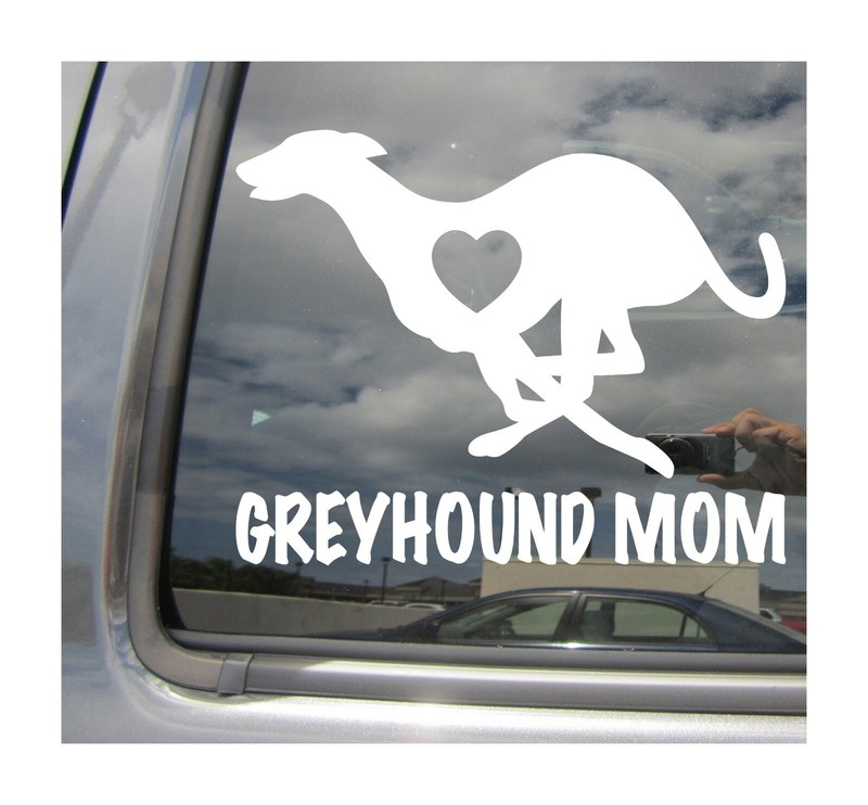 Greyhound Mom Love Heart – Dog Puppy – Car Vinyl Die-Cut Decal Sticker 01007
