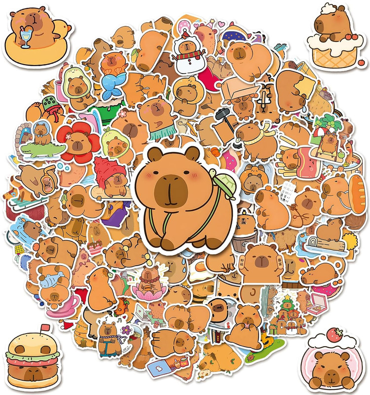 200pcs Capybara Stickers, Cute Vinyl Stickers Laptop Water Bottle Stickers for K