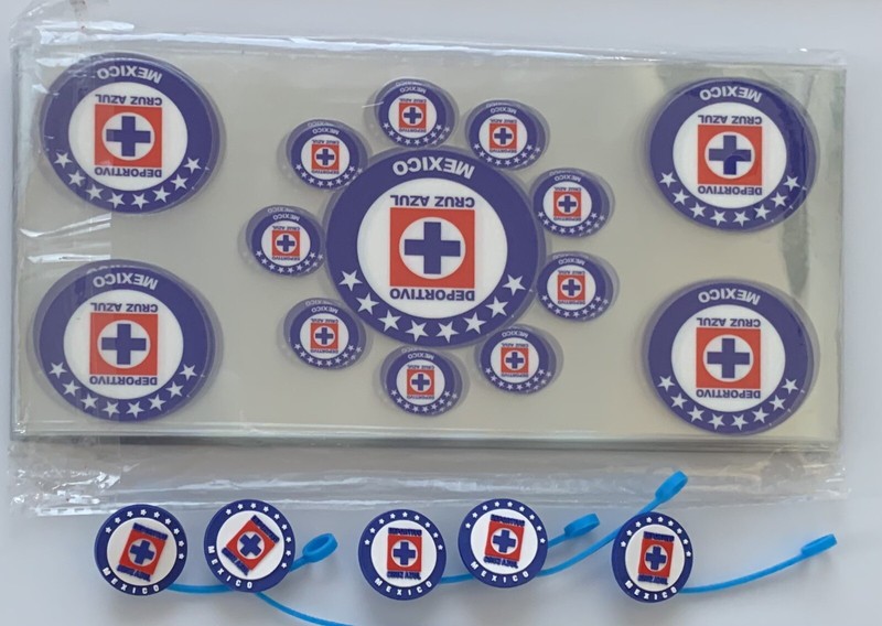 uv dtf stickers Cups Wraps For 16oz Club Cruz Azul, 5pcs Stickers And 5pcs Straw