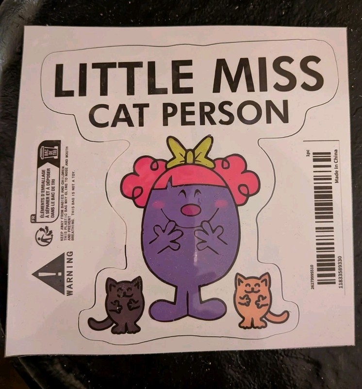 Little Miss Cat Person Vinyl Sticker Brand New