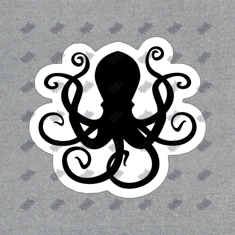Black Octopus Vinyl Sticker Ocean Decor Waterproof Decal for Laptops, #278612