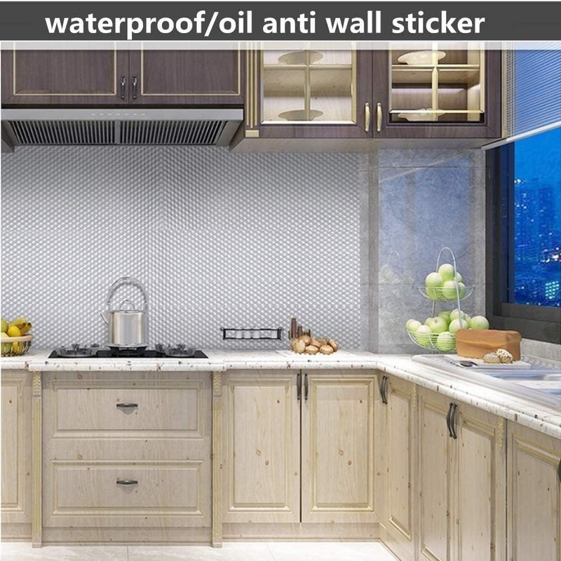 Silver Space-Themed Self-Adhesive Kitchen Backsplash & Drawer Liner, 15.7x196.9" gallery