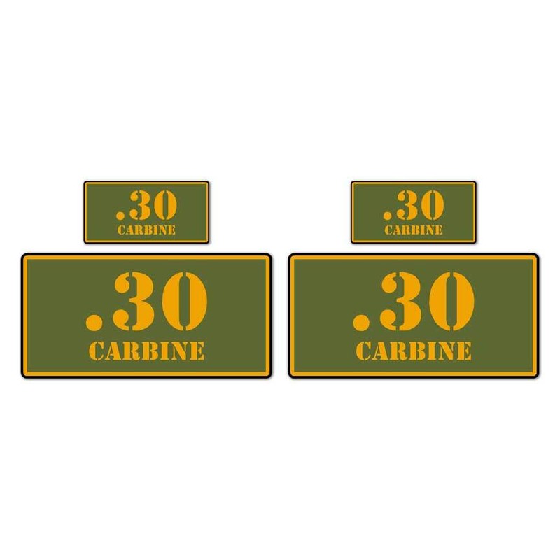 .30 Carbine Ammo Box Set, Vinyl Decal Sticker, 2@ 1″x2″ & 2@ 2″x4″, #8368