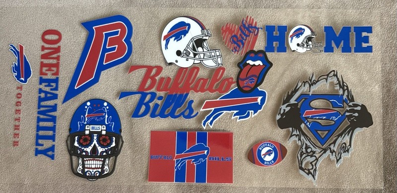 BUFFALO BILLS Football UV DTF Transfer Sticker Cup Wrap DIY Cups Glasses Bottles