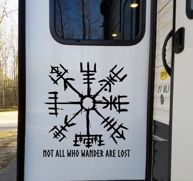 Not All Who Wander Are Lost Viking Compass Vegvisir V1 Vinyl Decal Sticker RV gallery