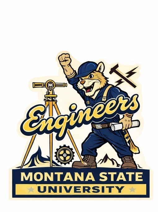 Montana State University Engineers Die Cut 12x8in Metal Sign Poster Wall Decor