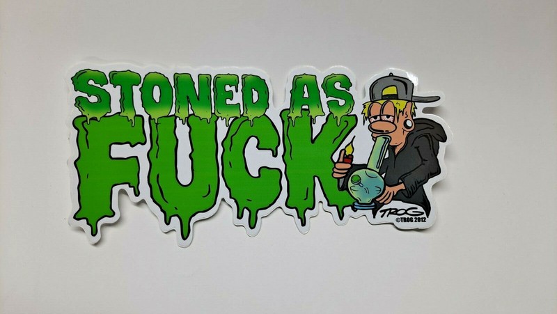 TROG Stoned as F**k Sticker 19.5cm x 9cm