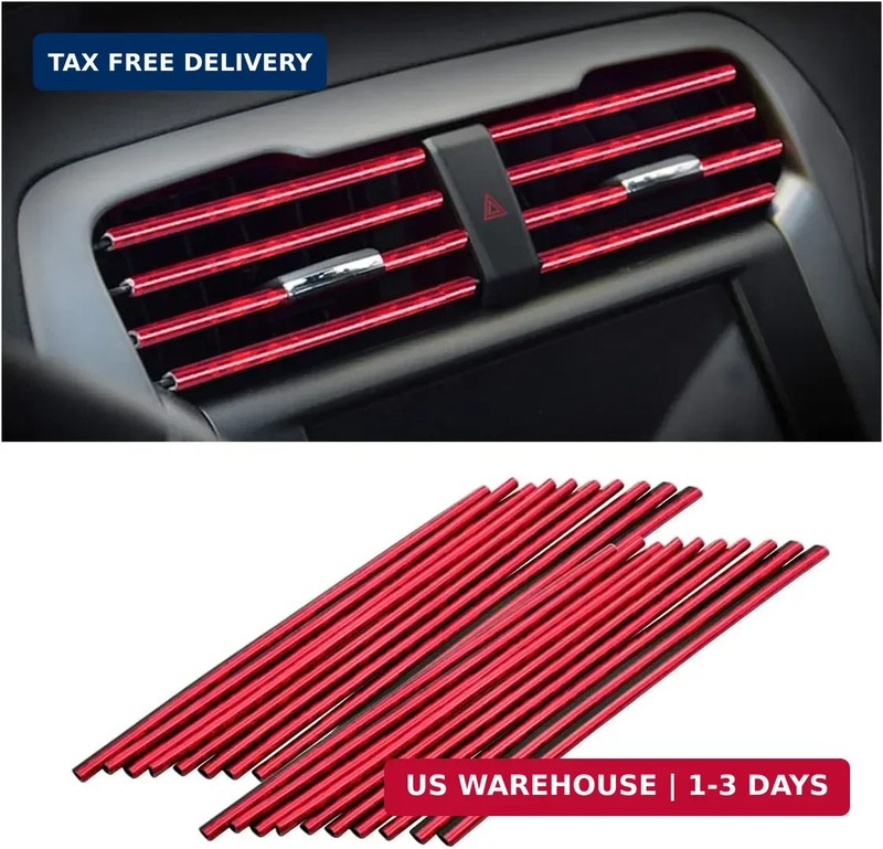 8sanlione 20 Pieces Car Air Conditioner Decoration Strip for Vent Outlet, Univer