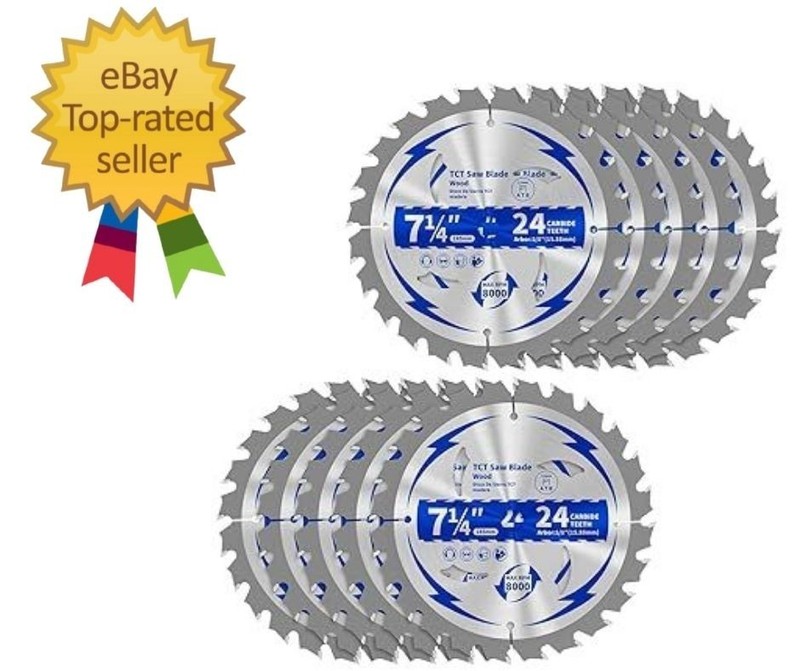 10 Pack 7-1/4 Inch 24T Circular Saw Blade, Saw Blade Arbor Size 5/8… Fast Ship