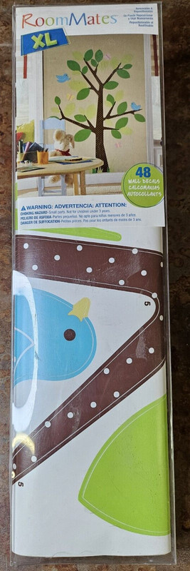 Roomates XL-nursery, kid’s removable-reusable wall decals-Tree & bird wall decor