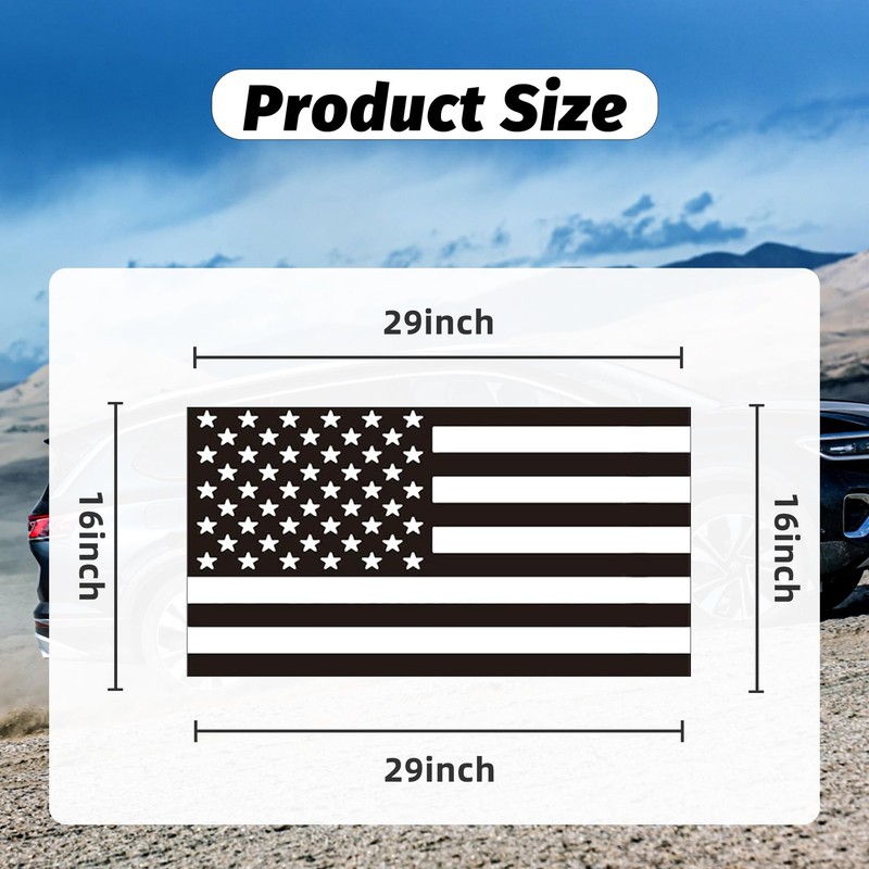 Rear Quarter Window American Flag Decal Car SUV Trucks, Universal Matte Back USA gallery