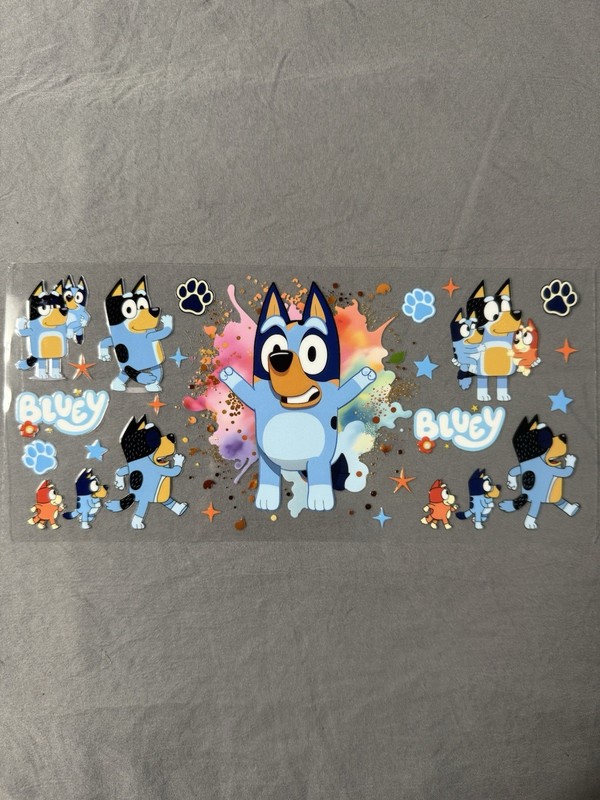 New Bluey UV DTF Transfer Sticker Wrap DIY Bottles Cup