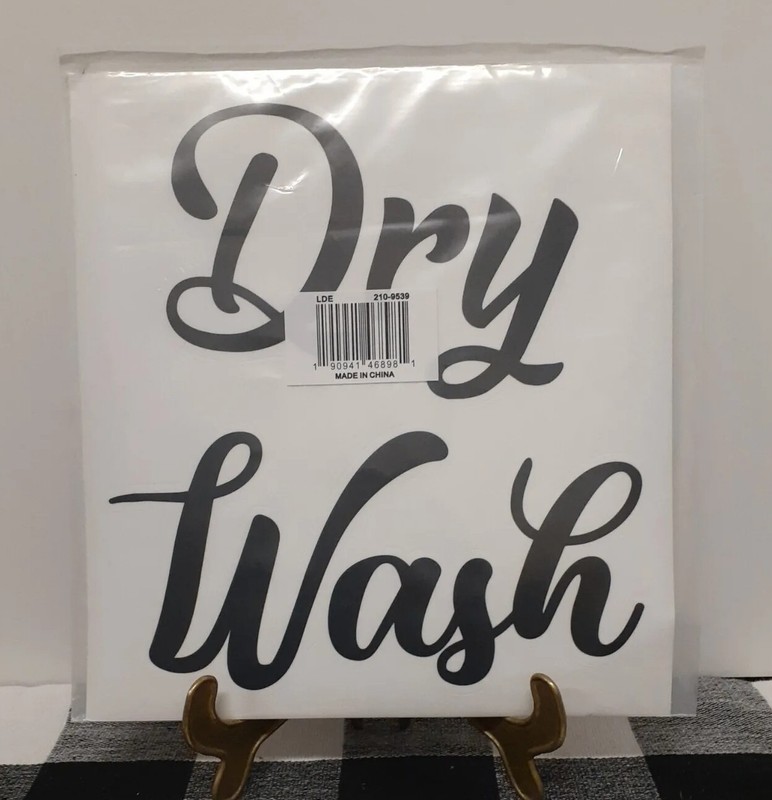 Washer and Dryer Appliance Sticker Decoration with “Wash” and “Dry” Text