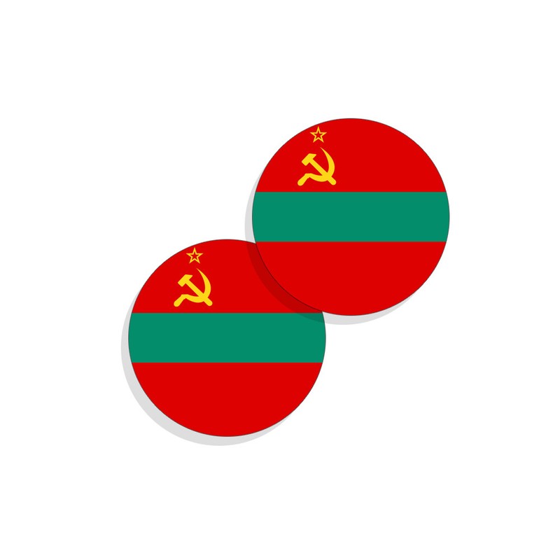 Transnistria Flag Stickers Flag Decals Round Indoor Outdoor Circles 4 pack gallery