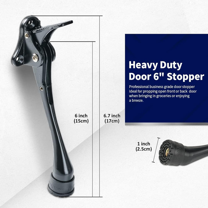Kickdown Door Stopper, 6-Inch Commercial Heavy Duty Door Stop Holder Kick Door K gallery