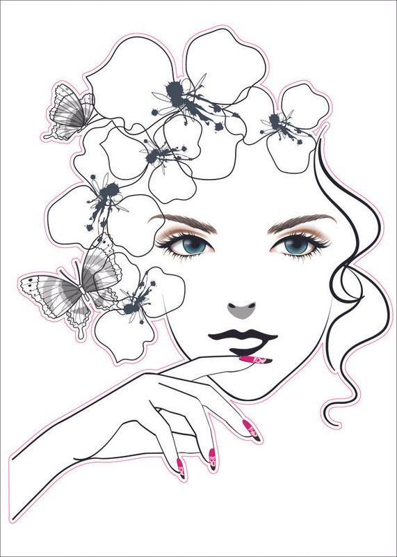 Pre-Cut Reusable Nail Design Artwork Decor Wall Sticker Decal 15″W X 23″H