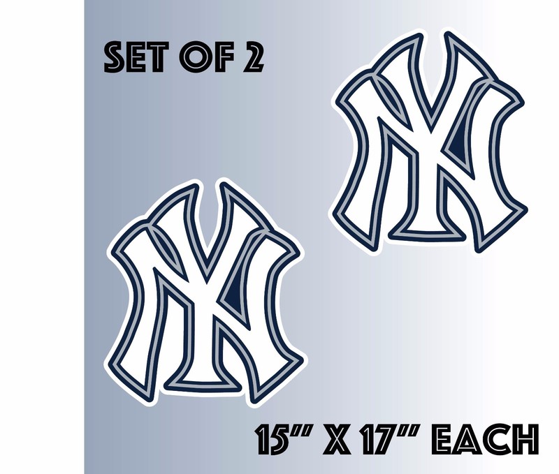 Set of 2 New York Yankees Vinyl Sticker Decal Cornhole (15″x17″)