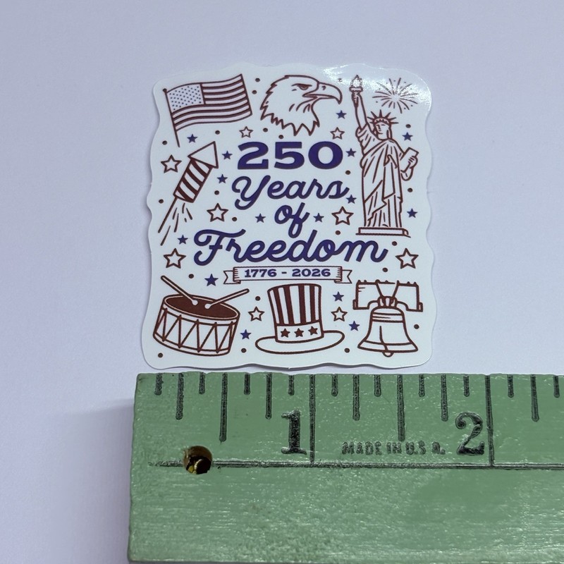 “250 Years Of Freedom” Sticker USA Anniversary Art Decal Vinyl Journal Tc9 gallery