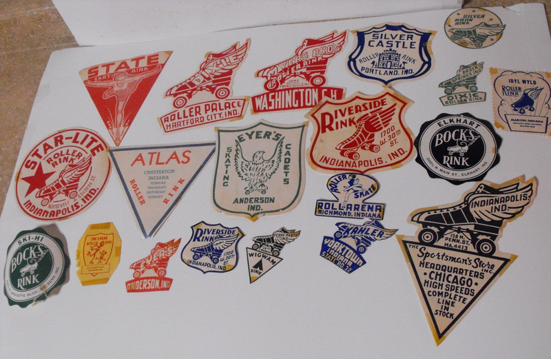 Lot of 20 Vintage Original Roller Skating Rink Decal Stickers ~ Indiana IN