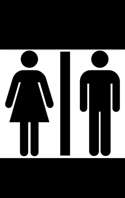 Bathroom Restroom sign unisex Men & Women decal sticker Removable Vinyl 8×7″