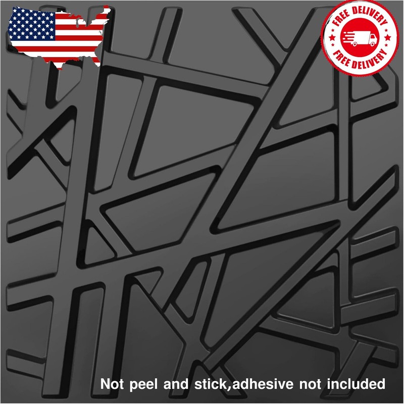 33 Pack 3D Wall Panels for Interior Wall Decor, 12”X12” Black Accent Textured