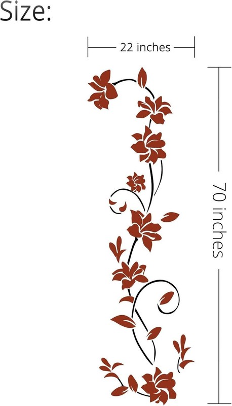 Stylish 3D Acrylic Rattan Flower Wall Art – 70H x 22W Decal for Kids and Adults gallery