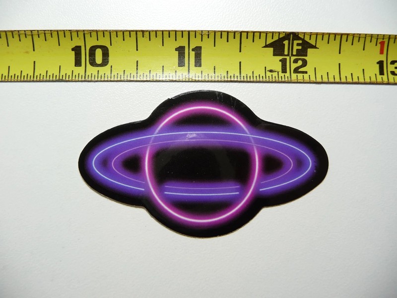 PLANET GALAXY NEON STYLE SMALL STICKER DECAL COLORFUL FUNNY
