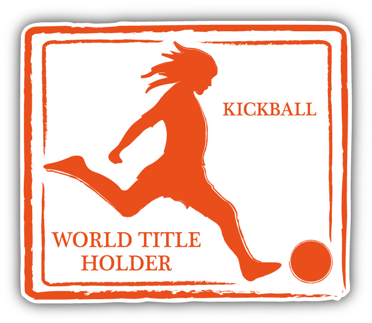 Kickball Sport Retro Passport Stamp Car Bumper Sticker Decal – 9”, 12” or 14”