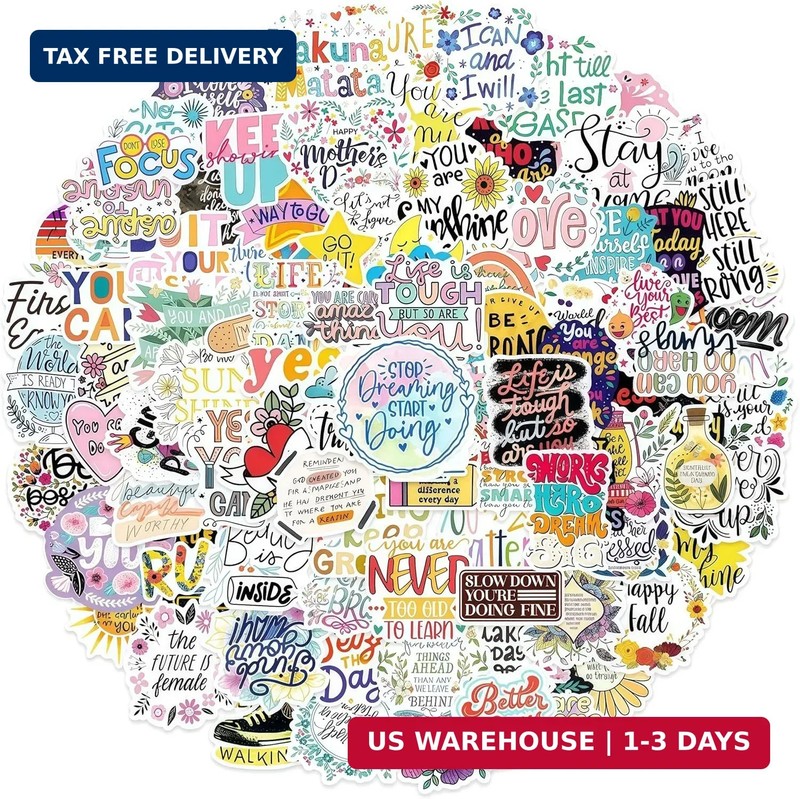 Inspirational Stickers for Adults Teens Kids, 100PCS Waterproof Motivational Wor