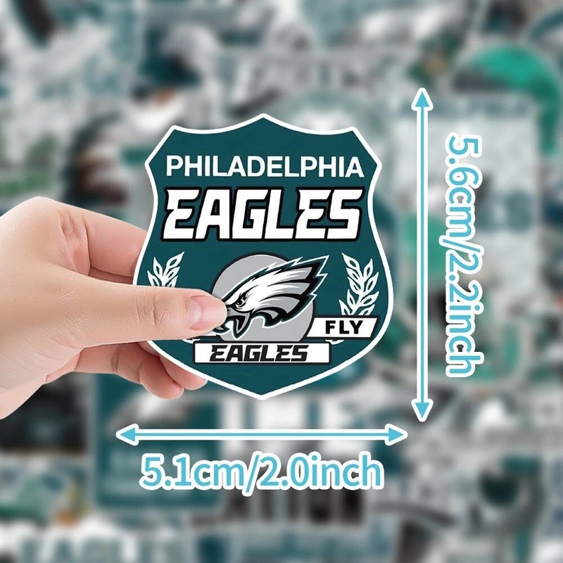 50pc PHILADELPHIA NFL EAGLES FOOTBALL Inspired Stickers-Water-Bottle, Bike Truck