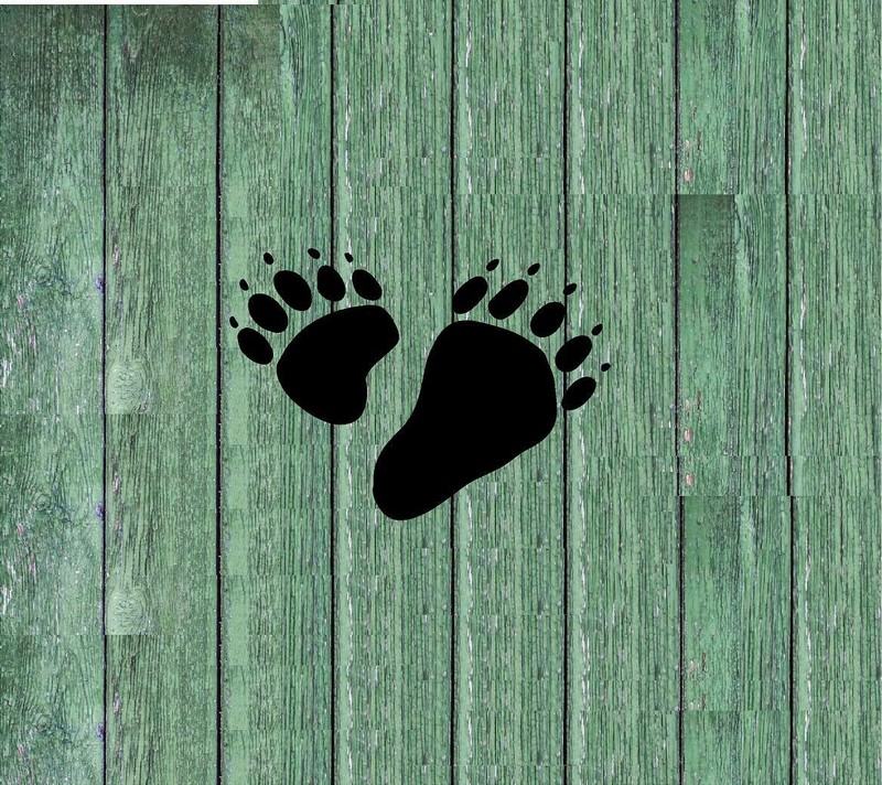 Bear Tracks – 10 Paws in Set – Vinyl Decal Home Décor 5″ x 7″ each set