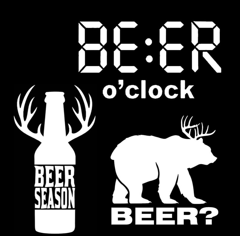 Beer O’clock Beer Season Beer Deer 3 PK Vinyl decal Car Window Tablet Tumbler