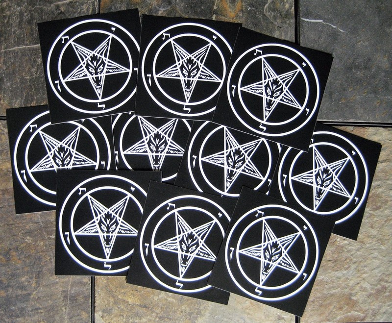Lot of 10 4×4″ Pentagram Sticker Decal Bumper Occult Baphomet Satanic Leviathan