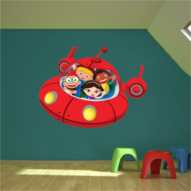 Little Einstein Wall Decal Red Spaceship Kids Bedroom Peel Stick Sticker, n92 gallery