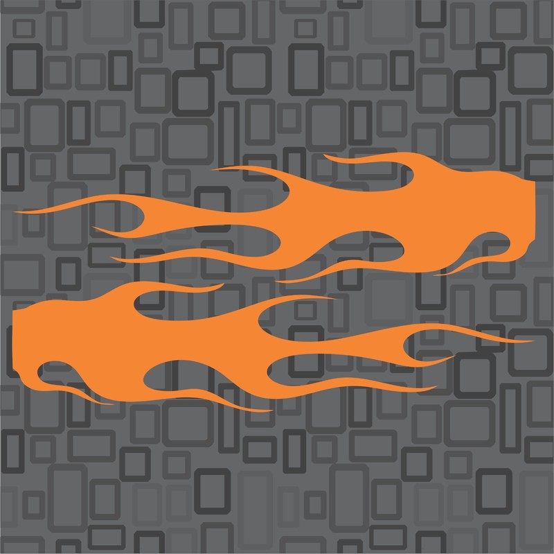 ENGINE FLAMES Sticker Vinyl Decal FIRE BURN Car Truck 2pc (1 for each side) #1