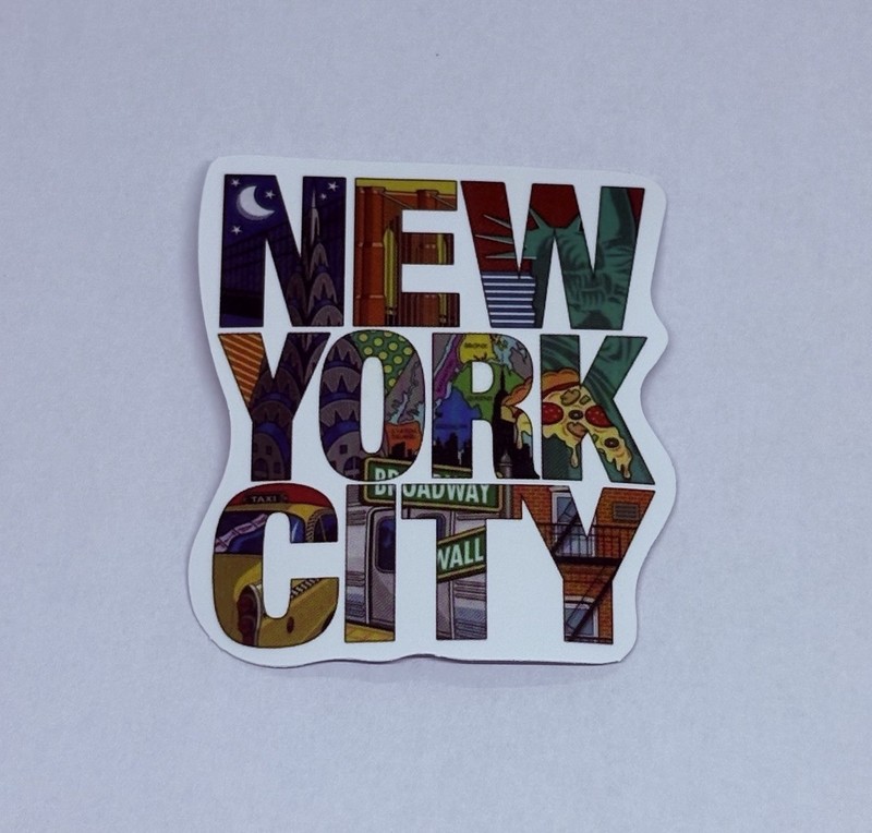 New York City Sticker Night Sign Travel Art Decal Vinyl Country Souvenir Tc9
