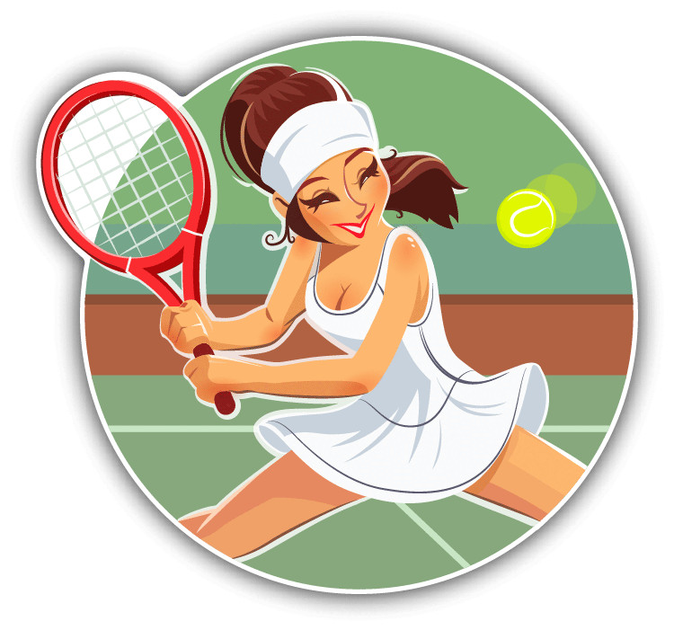 Girl Play Tennis Sport Car Bumper Sticker Decal