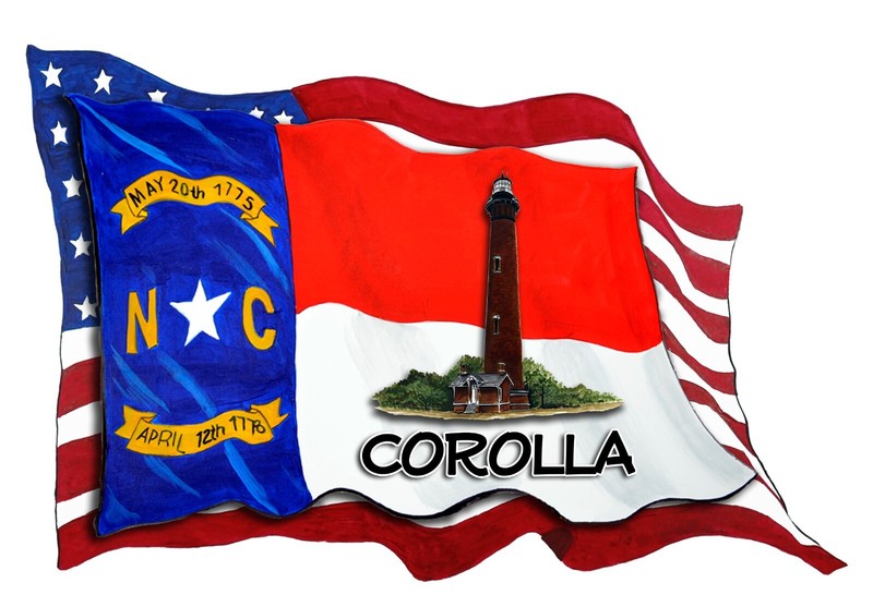 USA NC Flags Corolla OBX Lighthouse Decal Sticker Car Wall Window Cup Cooler