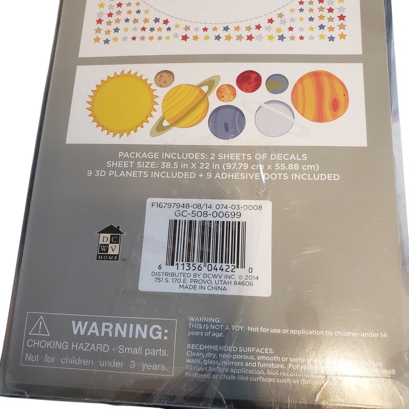 3D Glow in The Dark Solar System Wall Decals Wall Stickers Planet Ceiling 4x4 ft gallery