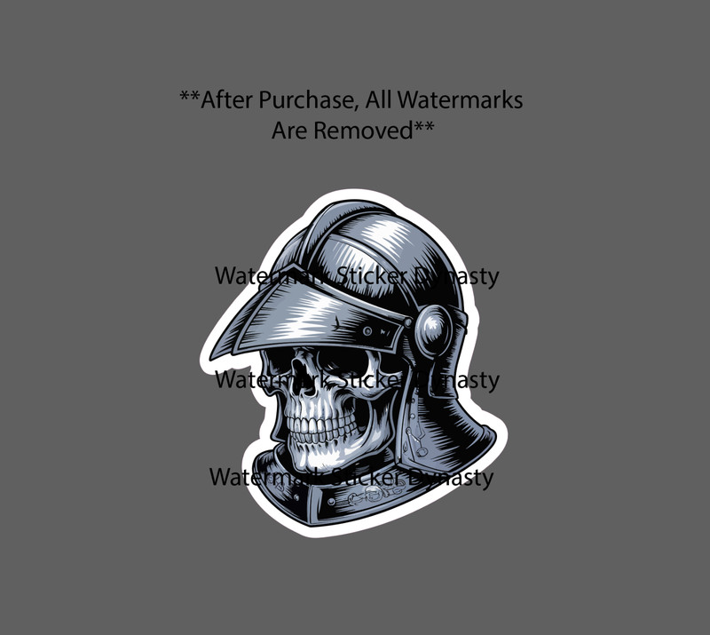 Knight Skull Sticker Waterproof Decal Skeleton Bones Warrior War Gift NEW