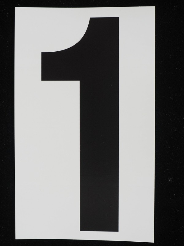 25 – 5″ x 3″ Stickers Vinyl Adhesive Address Numbers Black & White MADE IN USA