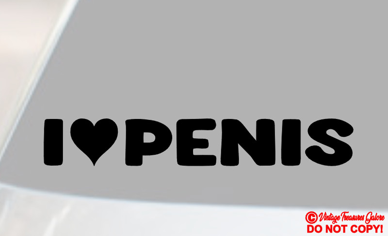 I LOVE PENIS – VINYL DECAL CAR WINDOW STICKER GAY PRIDE PRANK GAG GIFT JDM HEART