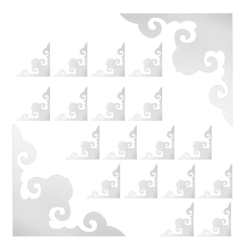20 Pcs Mirror Border Peel and Stick Corner Sticker Adhesive Frame