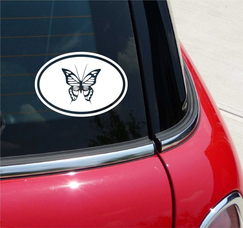 Euro Butterfly Butterflies Graphic Decal Sticker Car Wall Oval NOT Two Colors