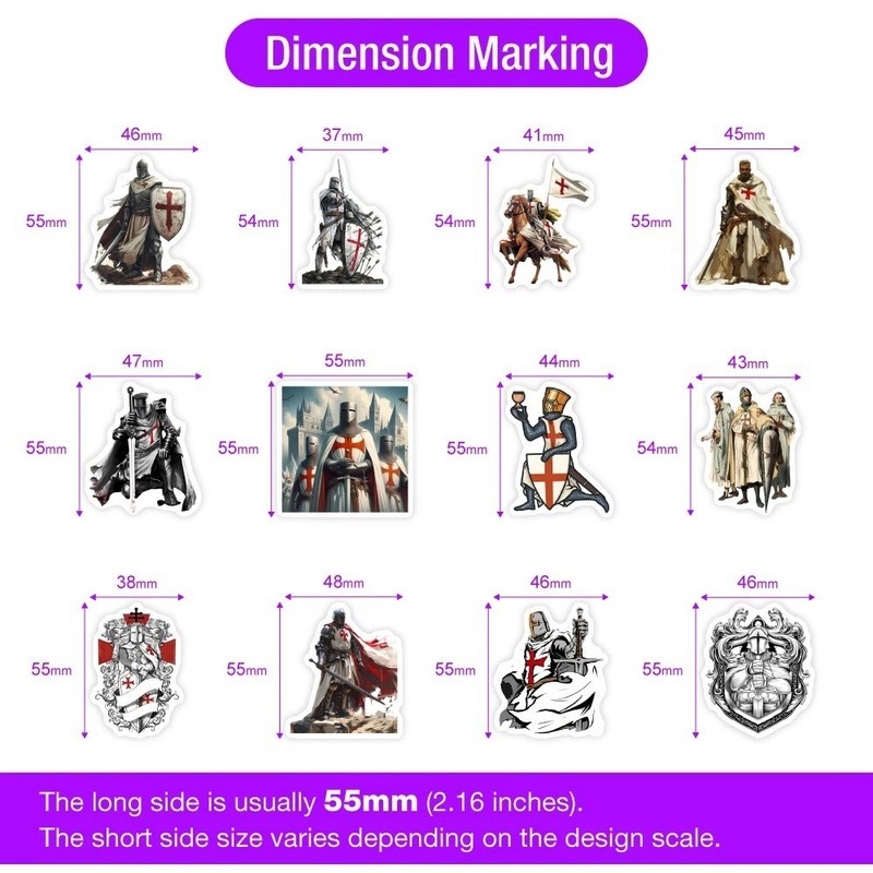 30 Crusader Knight Templar Stickers Waterproof Medieval Vinyl Decals For Laptop gallery