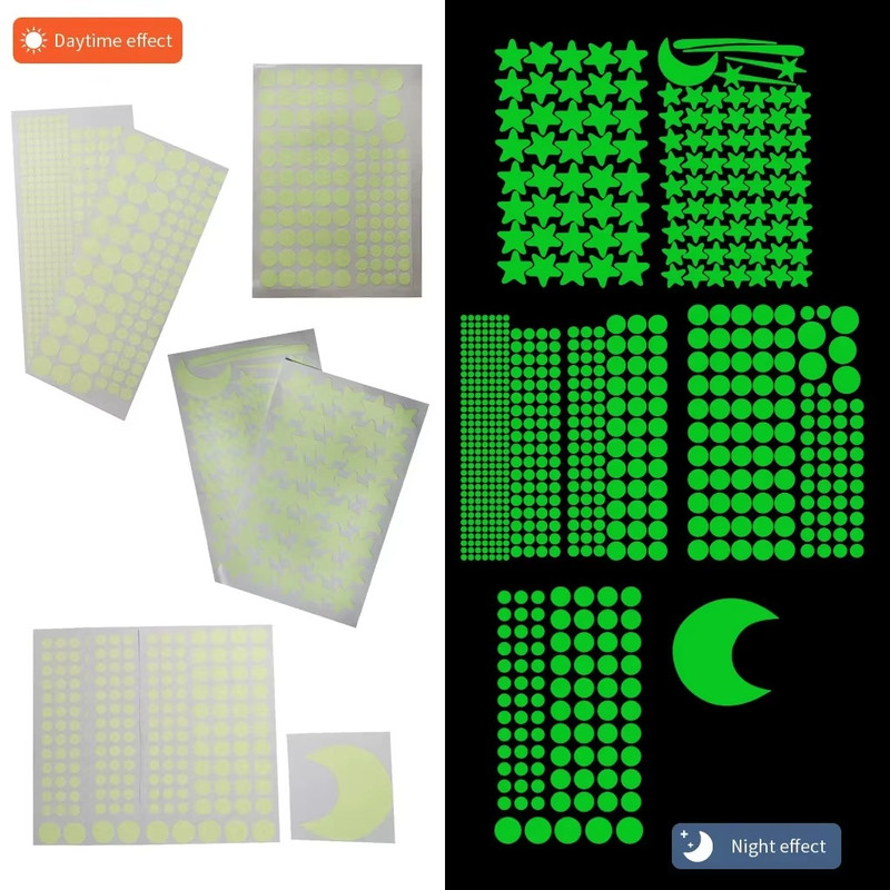 103PCS Glow in the Dark Moon Stars Wall Stickers Kids Bedroom Ceiling gallery