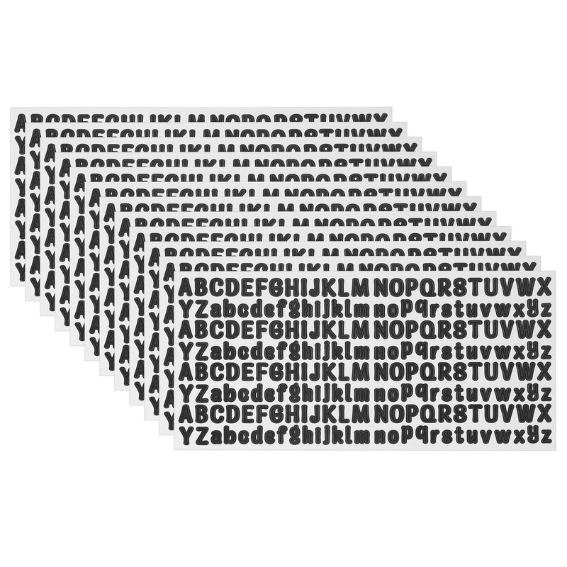 12 Sheets Letter Stickers, 2500Pcs 1/2″ Vinyl Letters, Black